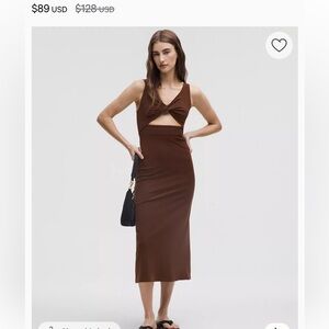 Lululemon Nulu Twist-Front Midi Dress NWT size XS Lava Cake